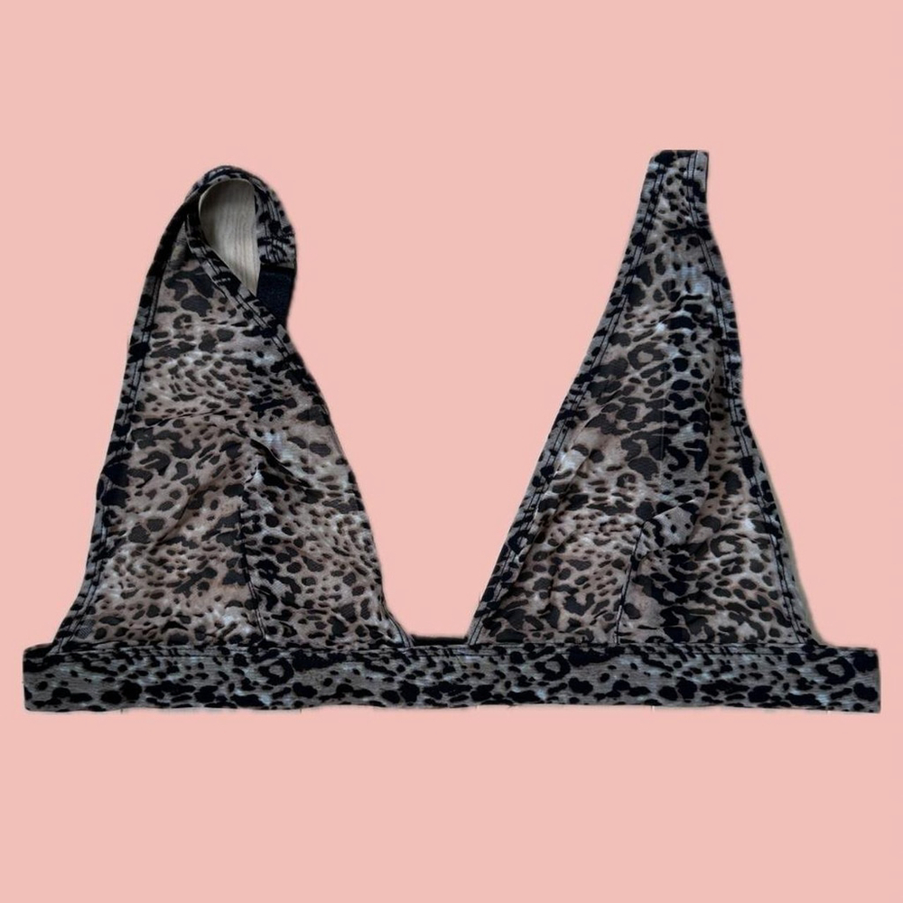 🧡 2 for 10$
 Leopard Mesh Bralette Bikini – XL, Blush Lingerie, Flattering Fit
